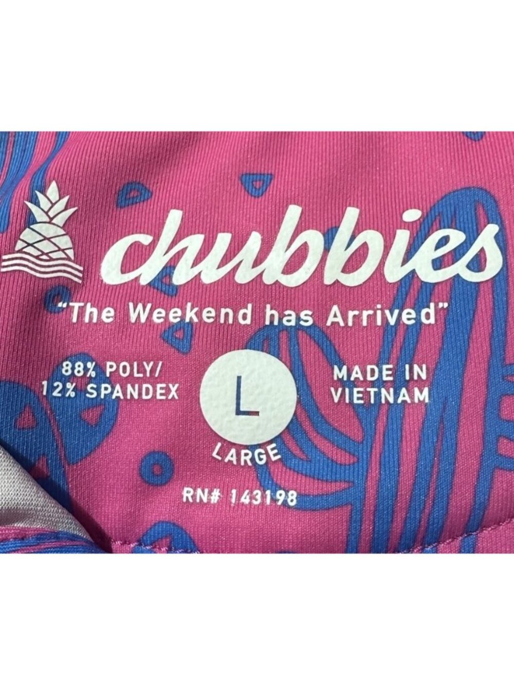 Mens Chubbies Pink Cactus Polo Shirt Size Large Stretch Golf Preppy Desert - Picture 4 of 4